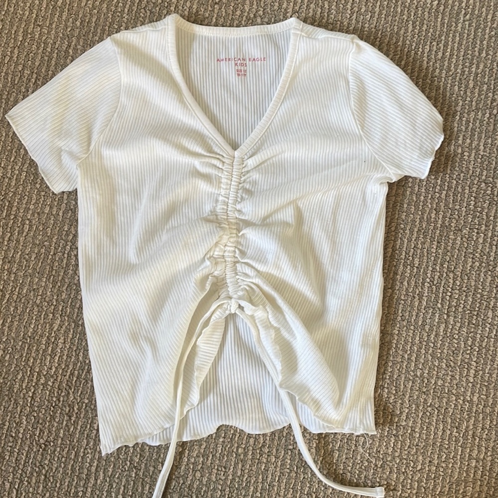 American eagle rouche crop top